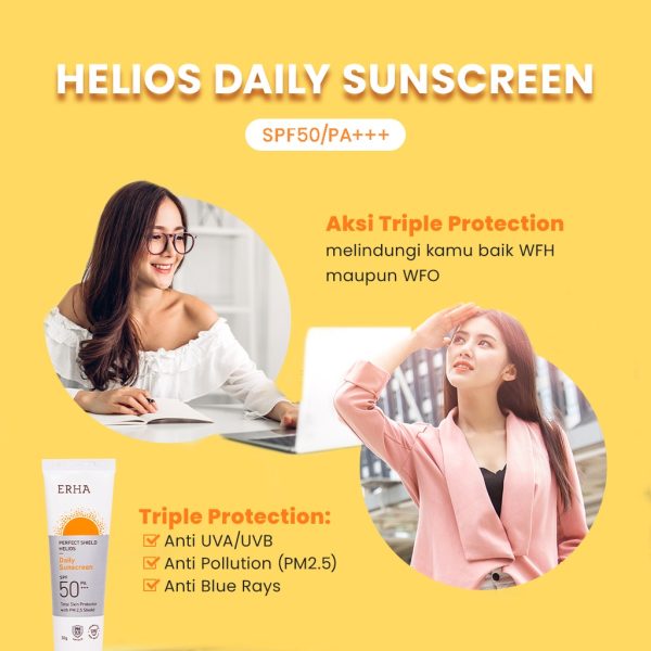 ERHA Perfect Shield Helios SPF50/PA+++ 30g - Daily Sunscreen - Sunscreen Wajah Kulit Normal Anti Polutan - Image 4