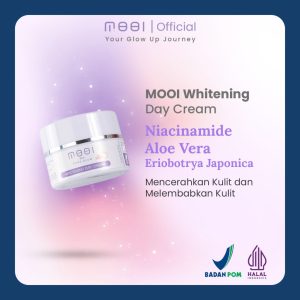Mooi Whitening Day Cream - Pelembab Krim Pagi Pencerah Wajah, Melembabkan Kulit Meratakan Warna Kulit 10gr (Original 100%)