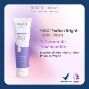 Mooi Brightening Facial Wash - Sabun Pembersih Muka Pencerah Niacinamide And Alpha Arbutin 100ml (Original 100%)