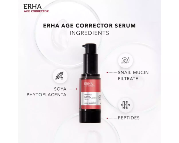 ERHA Age Corrector Serum Peptides & Soya Phytoplacenta 20ml - Serum Anti Penuaan - Image 2