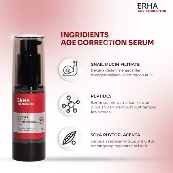 ERHA Age Corrector Serum Peptides & Soya Phytoplacenta 20ml - Serum Anti Penuaan - Image 4