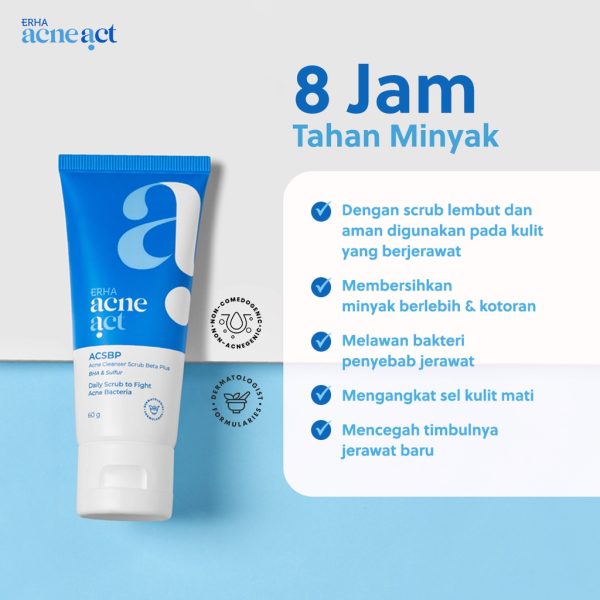 ERHA Acneact Acne Cleanser Scrub Beta Plus ACSBP 60gr  - Sabun Cuci Muka Jerawat - Image 2