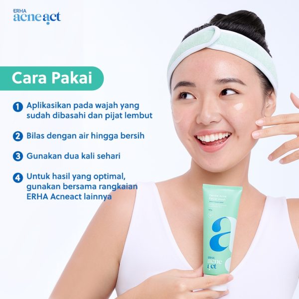 ERHA Acneact Witch Hazel & BHA Gentle Facial Wash 100g - Sabun Wajah Jerawat - Image 4