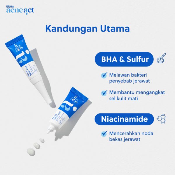 ERHA Acneact Acne Spot Gel BHA & Sulfur 10g - Obat Totol Jerawat - Image 2
