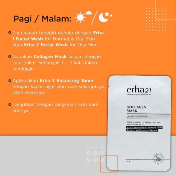ERHA Collagen Mask 4 pcs - Masker Kolagen Anti Aging & Pencerah - Image 7