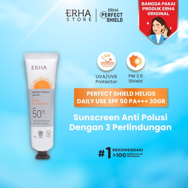 ERHA Perfect Shield Helios SPF50/PA+++ 30g - Daily Sunscreen - Sunscreen Wajah Kulit Normal Anti Polutan - Image 2