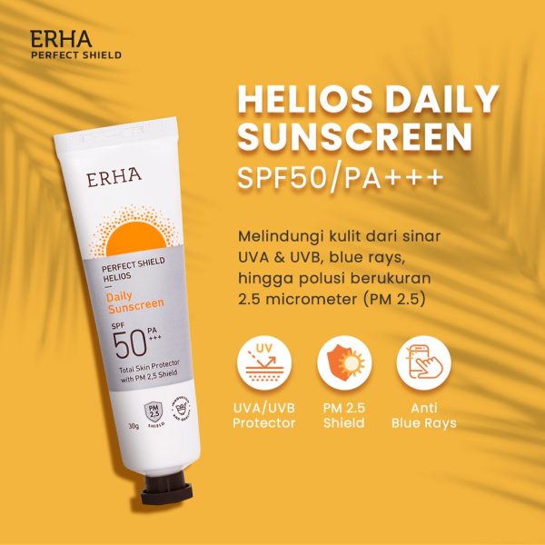 ERHA Perfect Shield Helios SPF50/PA+++ 30g - Daily Sunscreen - Sunscreen Wajah Kulit Normal Anti Polutan - Image 3