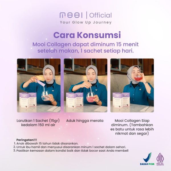 MOOI Collagen Drink with Zizania latifolia Extract - Minuman kolagen Glutathione Pencerah - Image 4