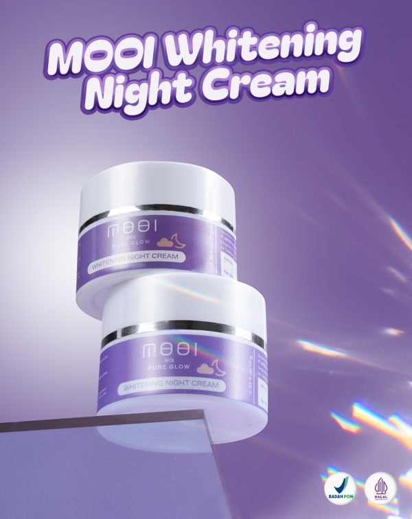 Mooi Whitening Night Cream - Atasi Kulit Kusam, Melmbabkan Kulit Garis Halus Dan Tanda Penuaan 10gr (Original 100%) - Image 6