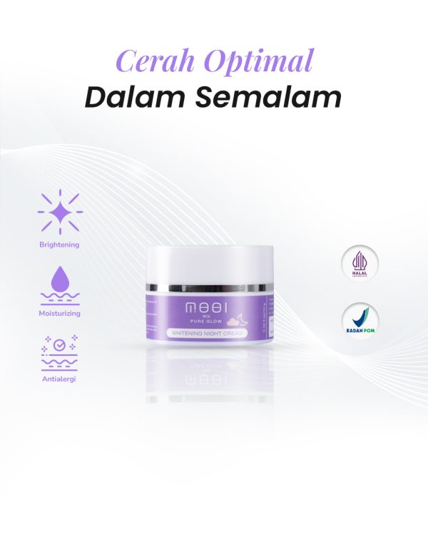 Mooi Whitening Night Cream - Atasi Kulit Kusam, Melmbabkan Kulit Garis Halus Dan Tanda Penuaan 10gr (Original 100%) - Image 7