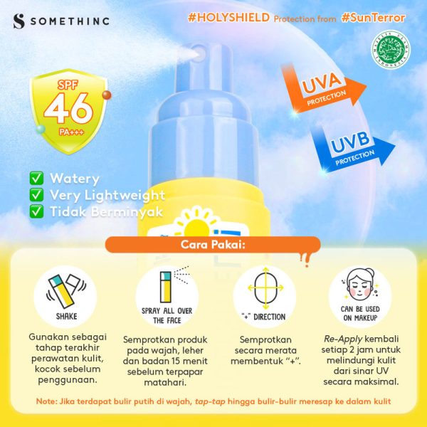 [In Vivo & In Vitro Certified] SOMETHINC Holyshield! Sunscreen Shake Mist SPF46 PA+++ -  Sunscreen Spray - New Formula - Image 3