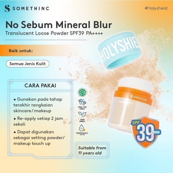 [In Vivo & In Vitro Certified] SOMETHINC Holyshield! No Sebum Mineral Sunscreen Powder SPF 39 PA++++ - Easy Touch Up Sunscreen Powder - Image 9