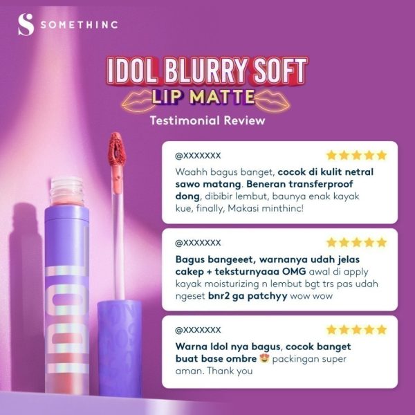SOMETHINC Idol Blurry Soft Lip Matte - Lip Cream Matte - Lipstik - Image 9