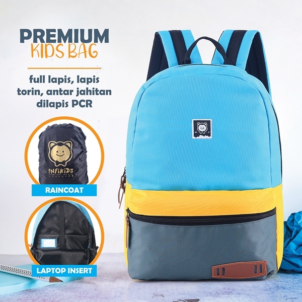 Tas Punggung Anak Premium Quality INFKD Biru Tosca - Image 4