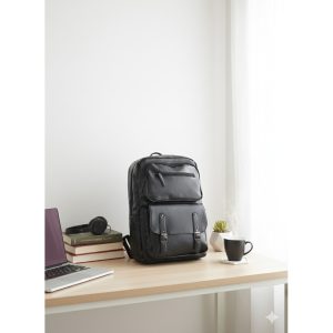 Tas Ransel TIAGO Ransel Backpack Pria Wanita Ransel Laptop Bahan Semikulit Sintesis Glossy