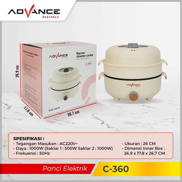 Advance Panci Listrik C-360 Elektrik Pot Multifungsi - Image 3