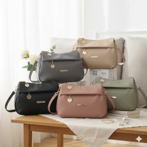 Tas Selempang Wanita Slingbag DAVINA Bahan Nilon Cocoly Waterproof