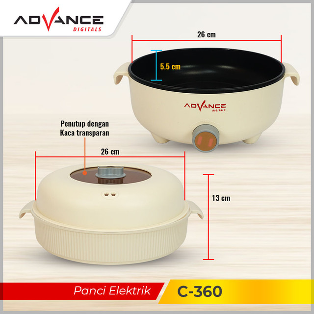 Advance Panci Listrik C-360 Elektrik Pot Multifungsi - Image 4