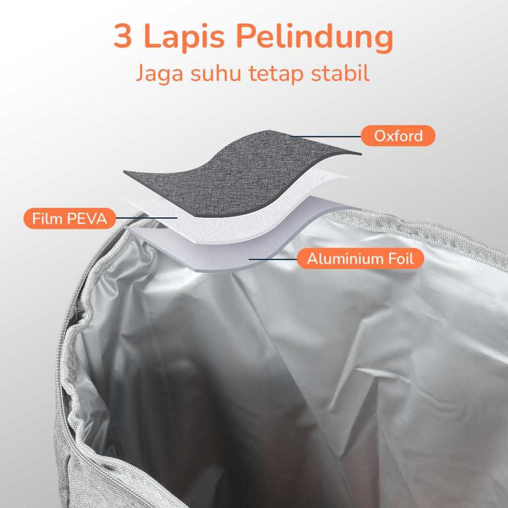 Tas Ransel Piknik Hot and Cold Lunch Bag Insulated Backpack - Image 4